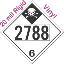 Inhalation Hazard Class 6.1 UN2788 20mil Rigid Vinyl DOT Placard
