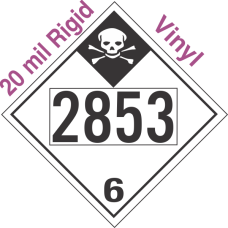 Inhalation Hazard Class 6.1 UN2853 20mil Rigid Vinyl DOT Placard