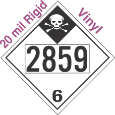 Inhalation Hazard Class 6.1 UN2859 20mil Rigid Vinyl DOT Placard
