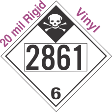 Inhalation Hazard Class 6.1 UN2861 20mil Rigid Vinyl DOT Placard