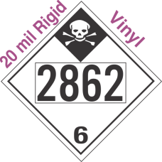 Inhalation Hazard Class 6.1 UN2862 20mil Rigid Vinyl DOT Placard