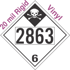 Inhalation Hazard Class 6.1 UN2863 20mil Rigid Vinyl DOT Placard