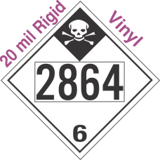 Inhalation Hazard Class 6.1 UN2864 20mil Rigid Vinyl DOT Placard