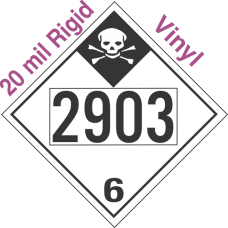 Inhalation Hazard Class 6.1 UN2903 20mil Rigid Vinyl DOT Placard