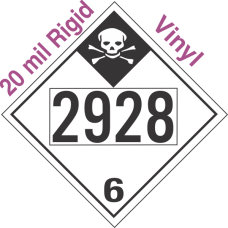Inhalation Hazard Class 6.1 UN2928 20mil Rigid Vinyl DOT Placard