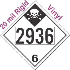 Inhalation Hazard Class 6.1 UN2936 20mil Rigid Vinyl DOT Placard