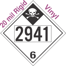 Inhalation Hazard Class 6.1 UN2941 20mil Rigid Vinyl DOT Placard