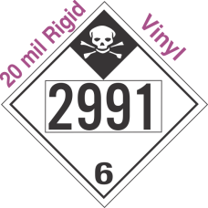 Inhalation Hazard Class 6.1 UN2991 20mil Rigid Vinyl DOT Placard