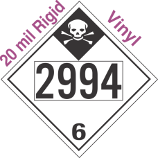 Inhalation Hazard Class 6.1 UN2994 20mil Rigid Vinyl DOT Placard