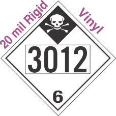 Inhalation Hazard Class 6.1 UN3012 20mil Rigid Vinyl DOT Placard