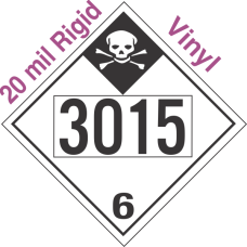 Inhalation Hazard Class 6.1 UN3015 20mil Rigid Vinyl DOT Placard
