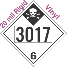 Inhalation Hazard Class 6.1 UN3017 20mil Rigid Vinyl DOT Placard