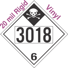 Inhalation Hazard Class 6.1 UN3018 20mil Rigid Vinyl DOT Placard