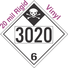 Inhalation Hazard Class 6.1 UN3020 20mil Rigid Vinyl DOT Placard