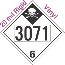 Inhalation Hazard Class 6.1 UN3071 20mil Rigid Vinyl DOT Placard