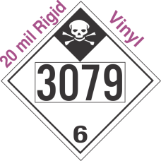 Inhalation Hazard Class 6.1 UN3079 20mil Rigid Vinyl DOT Placard