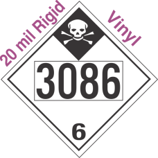 Inhalation Hazard Class 6.1 UN3086 20mil Rigid Vinyl DOT Placard