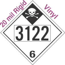 Inhalation Hazard Class 6.1 UN3122 20mil Rigid Vinyl DOT Placard