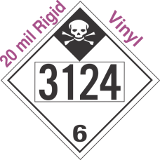 Inhalation Hazard Class 6.1 UN3124 20mil Rigid Vinyl DOT Placard