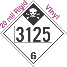 Inhalation Hazard Class 6.1 UN3125 20mil Rigid Vinyl DOT Placard