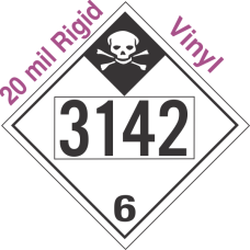 Inhalation Hazard Class 6.1 UN3142 20mil Rigid Vinyl DOT Placard