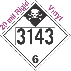 Inhalation Hazard Class 6.1 UN3143 20mil Rigid Vinyl DOT Placard