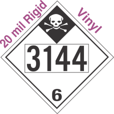 Inhalation Hazard Class 6.1 UN3144 20mil Rigid Vinyl DOT Placard