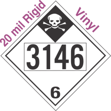 Inhalation Hazard Class 6.1 UN3146 20mil Rigid Vinyl DOT Placard