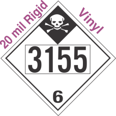 Inhalation Hazard Class 6.1 UN3155 20mil Rigid Vinyl DOT Placard