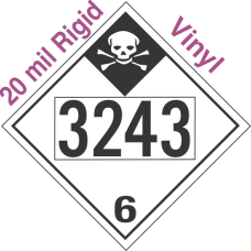 Inhalation Hazard Class 6.1 UN3243 20mil Rigid Vinyl DOT Placard