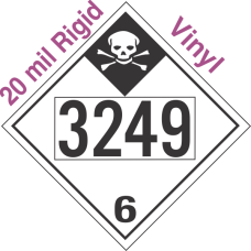 Inhalation Hazard Class 6.1 UN3249 20mil Rigid Vinyl DOT Placard