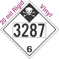 Inhalation Hazard Class 6.1 UN3287 20mil Rigid Vinyl DOT Placard