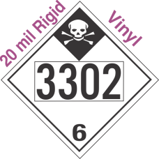 Inhalation Hazard Class 6.1 UN3302 20mil Rigid Vinyl DOT Placard
