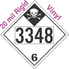 Inhalation Hazard Class 6.1 UN3348 20mil Rigid Vinyl DOT Placard