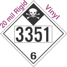 Inhalation Hazard Class 6.1 UN3351 20mil Rigid Vinyl DOT Placard