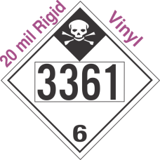 Inhalation Hazard Class 6.1 UN3361 20mil Rigid Vinyl DOT Placard