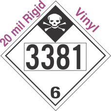 Inhalation Hazard Class 6.1 UN3381 20mil Rigid Vinyl DOT Placard