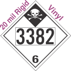 Inhalation Hazard Class 6.1 UN3382 20mil Rigid Vinyl DOT Placard