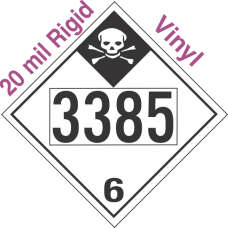 Inhalation Hazard Class 6.1 UN3385 20mil Rigid Vinyl DOT Placard