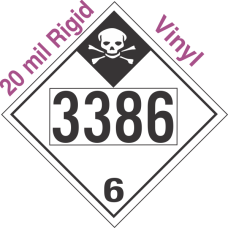 Inhalation Hazard Class 6.1 UN3386 20mil Rigid Vinyl DOT Placard