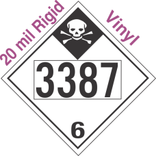 Inhalation Hazard Class 6.1 UN3387 20mil Rigid Vinyl DOT Placard