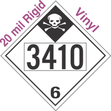 Inhalation Hazard Class 6.1 UN3410 20mil Rigid Vinyl DOT Placard