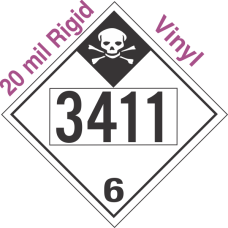 Inhalation Hazard Class 6.1 UN3411 20mil Rigid Vinyl DOT Placard