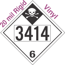 Inhalation Hazard Class 6.1 UN3414 20mil Rigid Vinyl DOT Placard