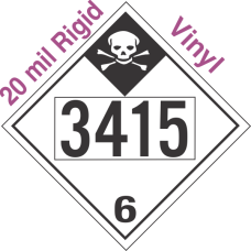 Inhalation Hazard Class 6.1 UN3415 20mil Rigid Vinyl DOT Placard