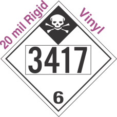 Inhalation Hazard Class 6.1 UN3417 20mil Rigid Vinyl DOT Placard