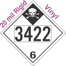 Inhalation Hazard Class 6.1 UN3422 20mil Rigid Vinyl DOT Placard