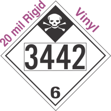 Inhalation Hazard Class 6.1 UN3442 20mil Rigid Vinyl DOT Placard