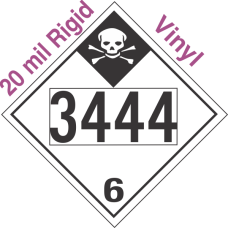Inhalation Hazard Class 6.1 UN3444 20mil Rigid Vinyl DOT Placard