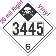Inhalation Hazard Class 6.1 UN3445 20mil Rigid Vinyl DOT Placard